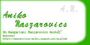 aniko maszarovics business card